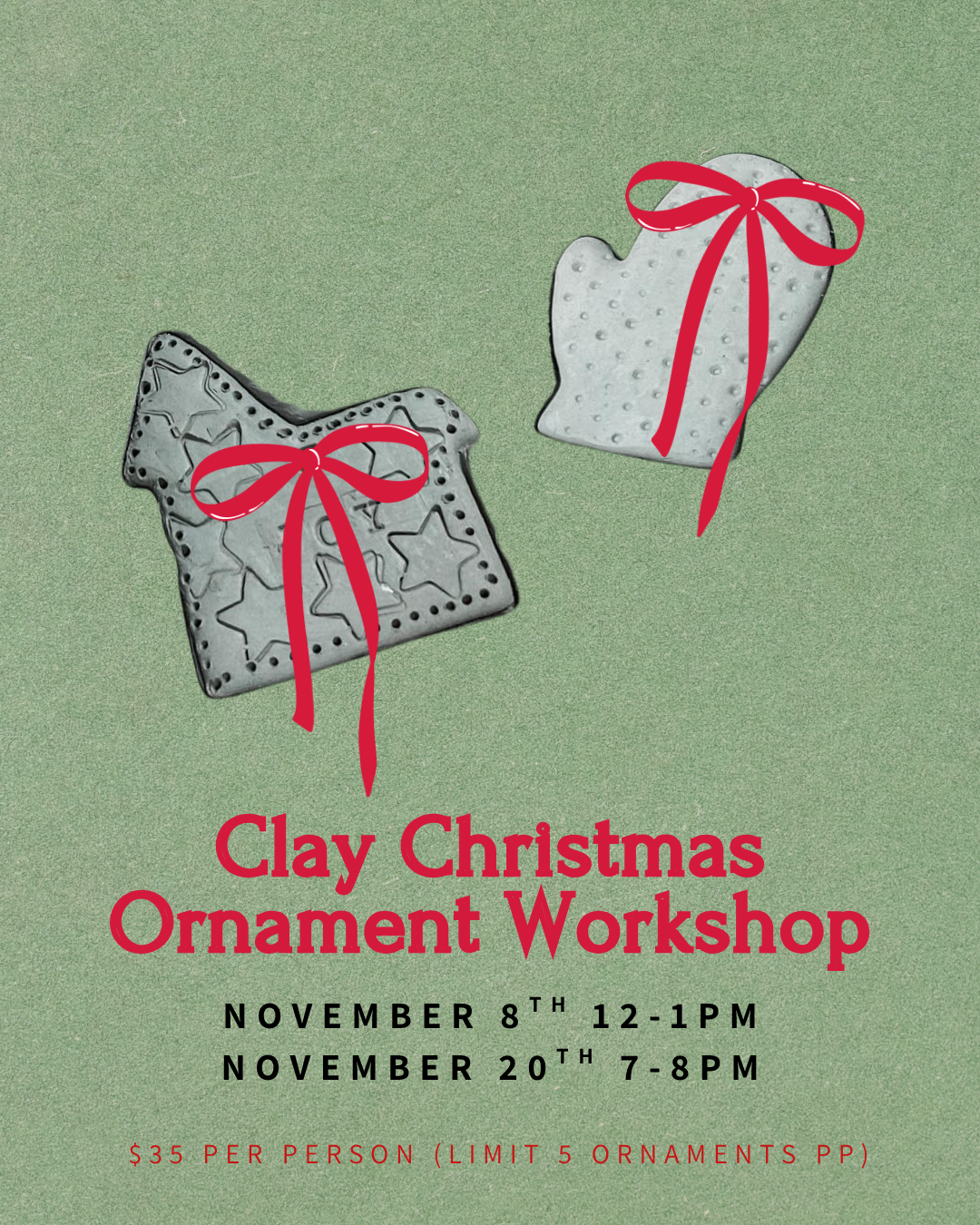 Holiday Ornament | Clay Workshop