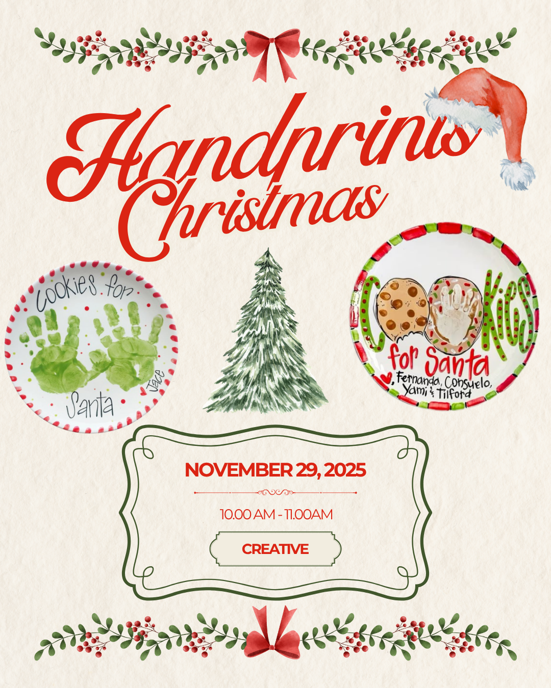 Cookies For Santa Plate | Handprint Workshop