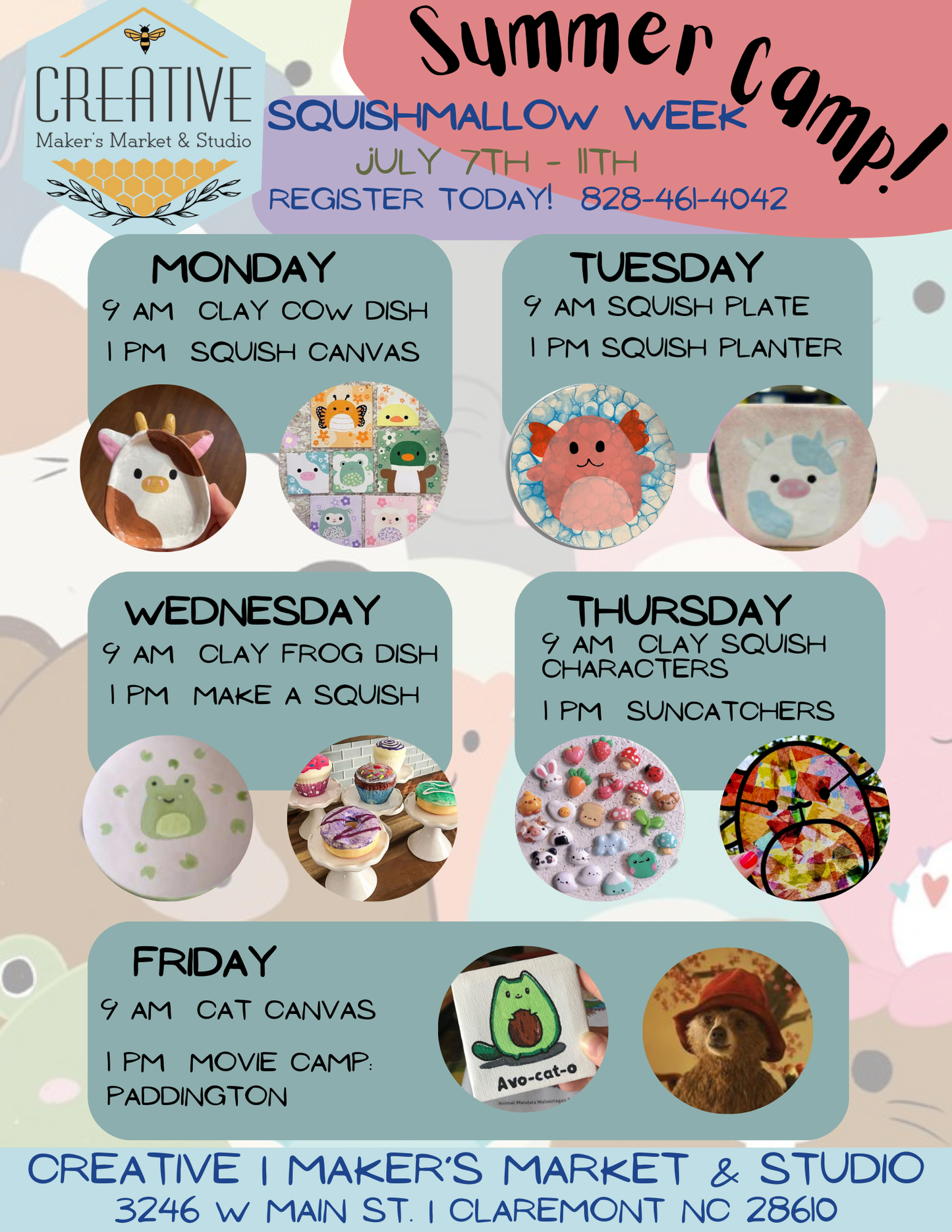 Week 6 | Squishmallow Summer Art Camp | July 7-11