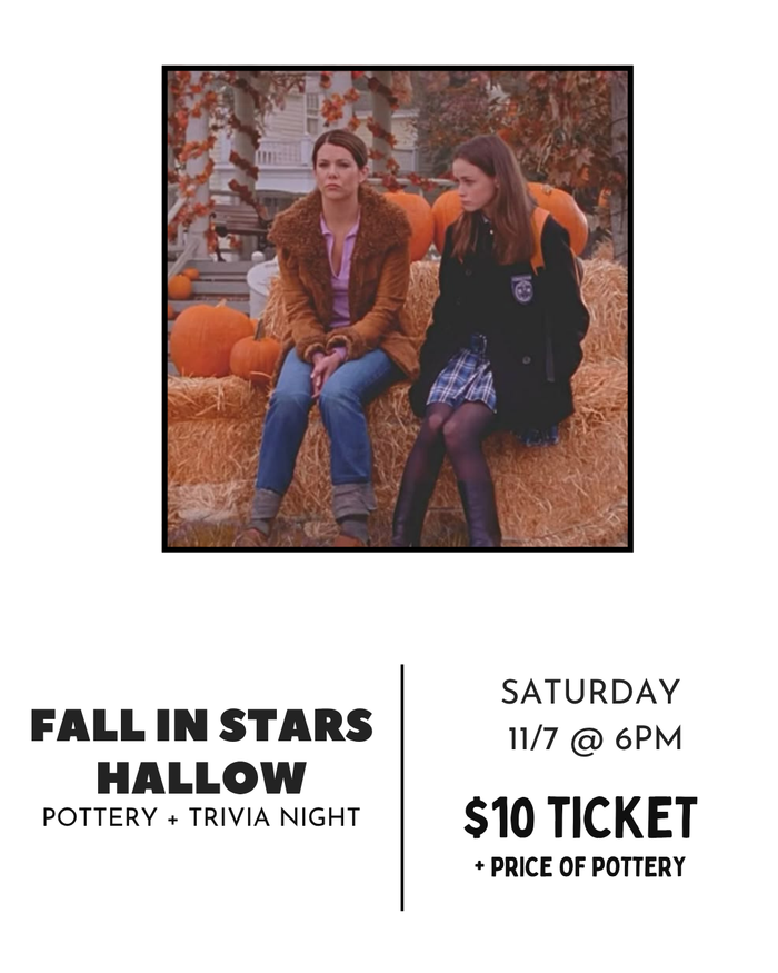Gilmore Girls pottery painting and trivia night at CREATIVE in Claremont, NC