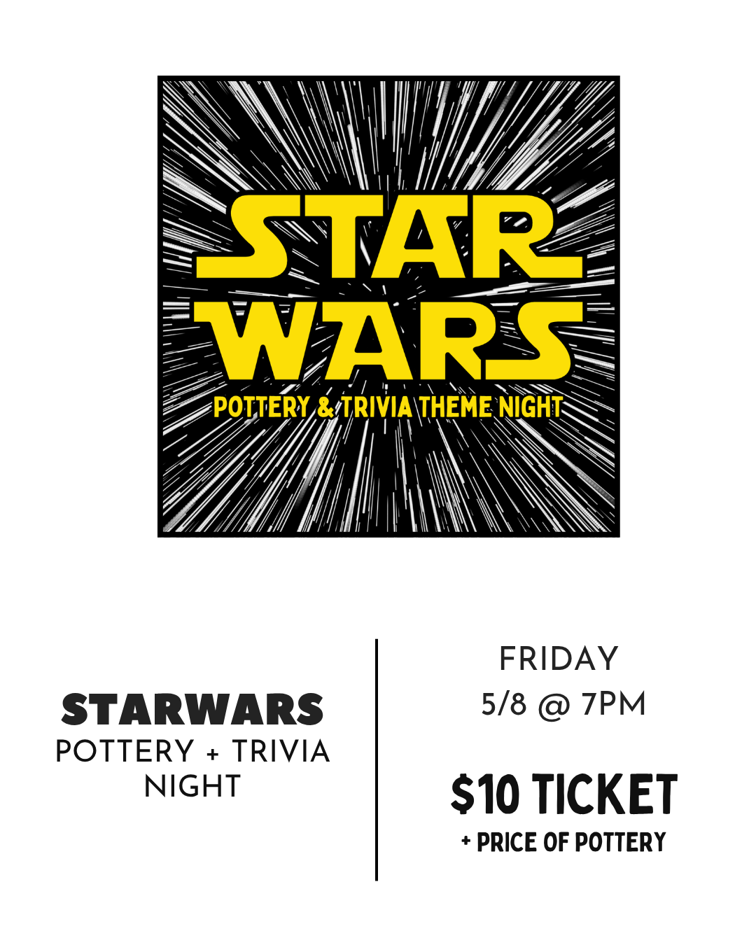 Star Wars | Pottery and Trivia Night