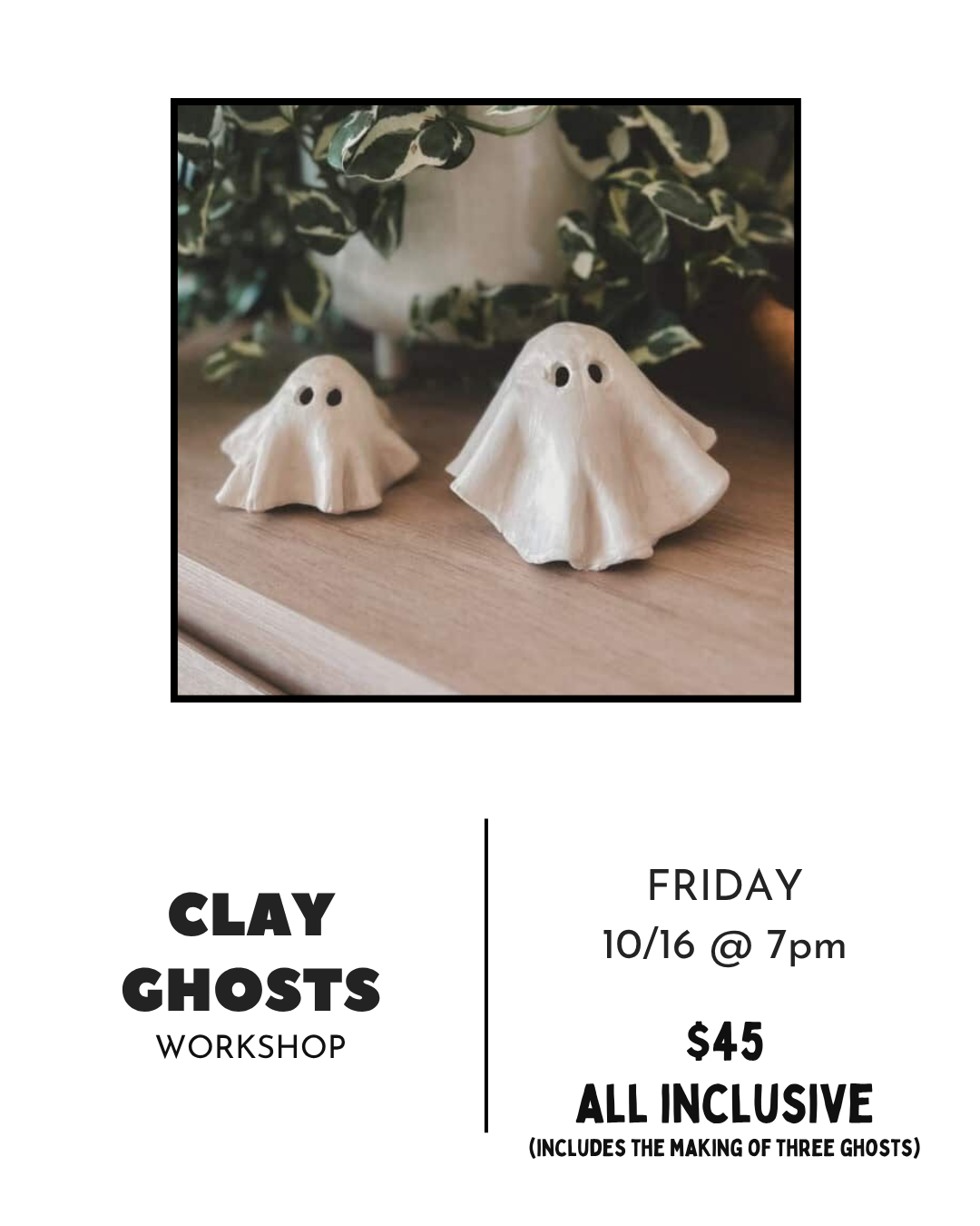 Clay Mini Ghosts | Clay Workshop