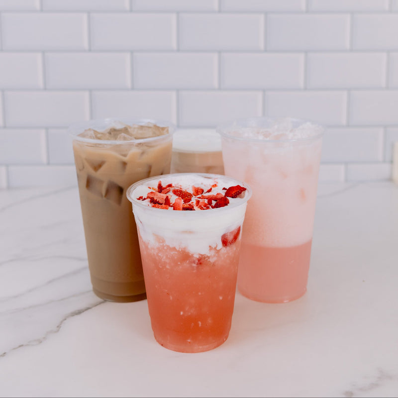 Iced coffee and dirty soda drinks from The Creative Brew coffee shop in Claremont, NC