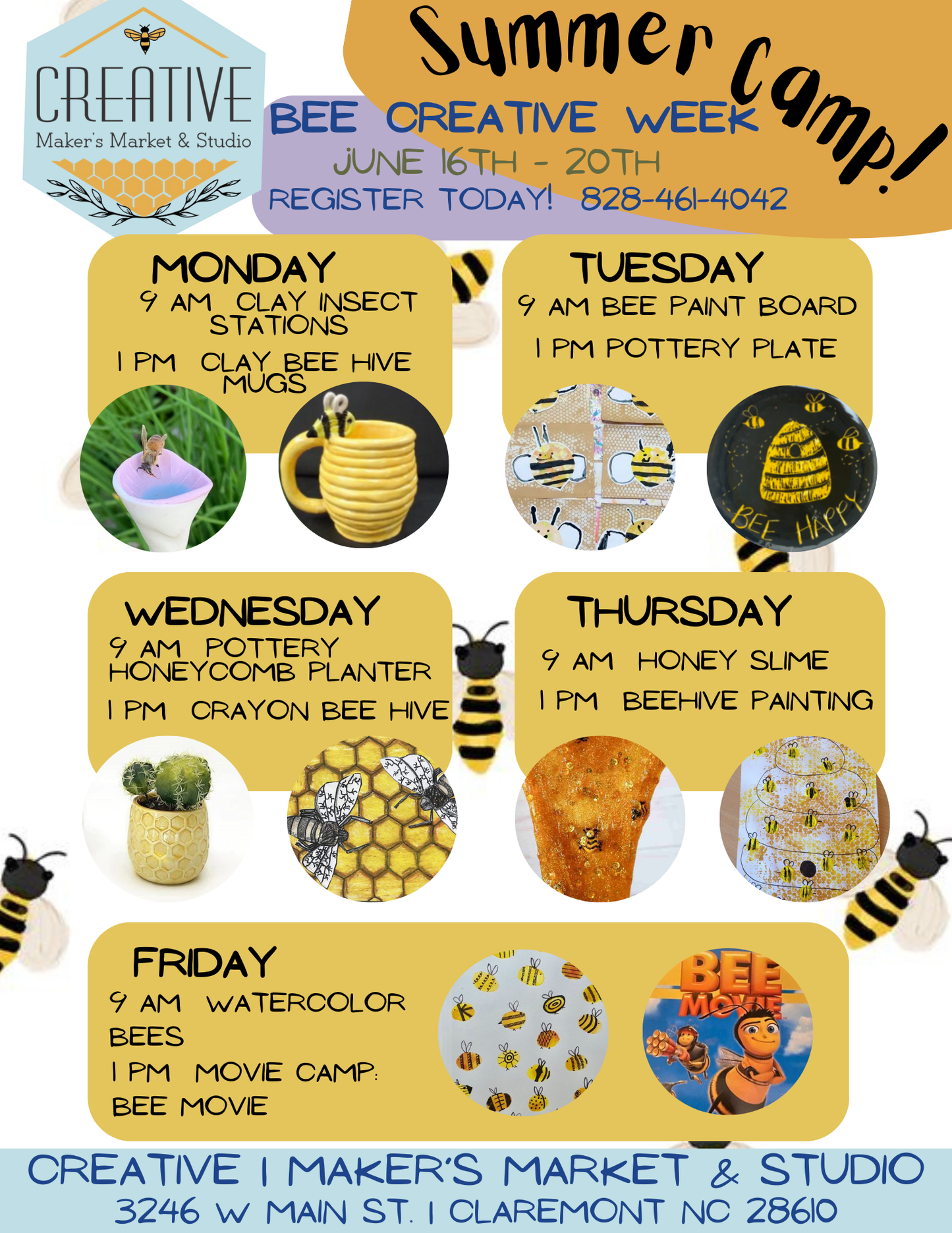 Week 3 | Bee Creative Summer Art Camp | June 16-20