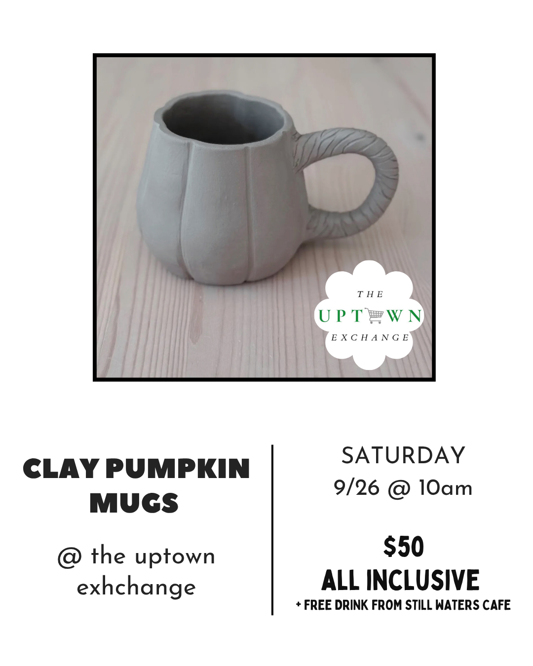 Clay Pumpkin Mug Workshop | @ the uptown exchange!
