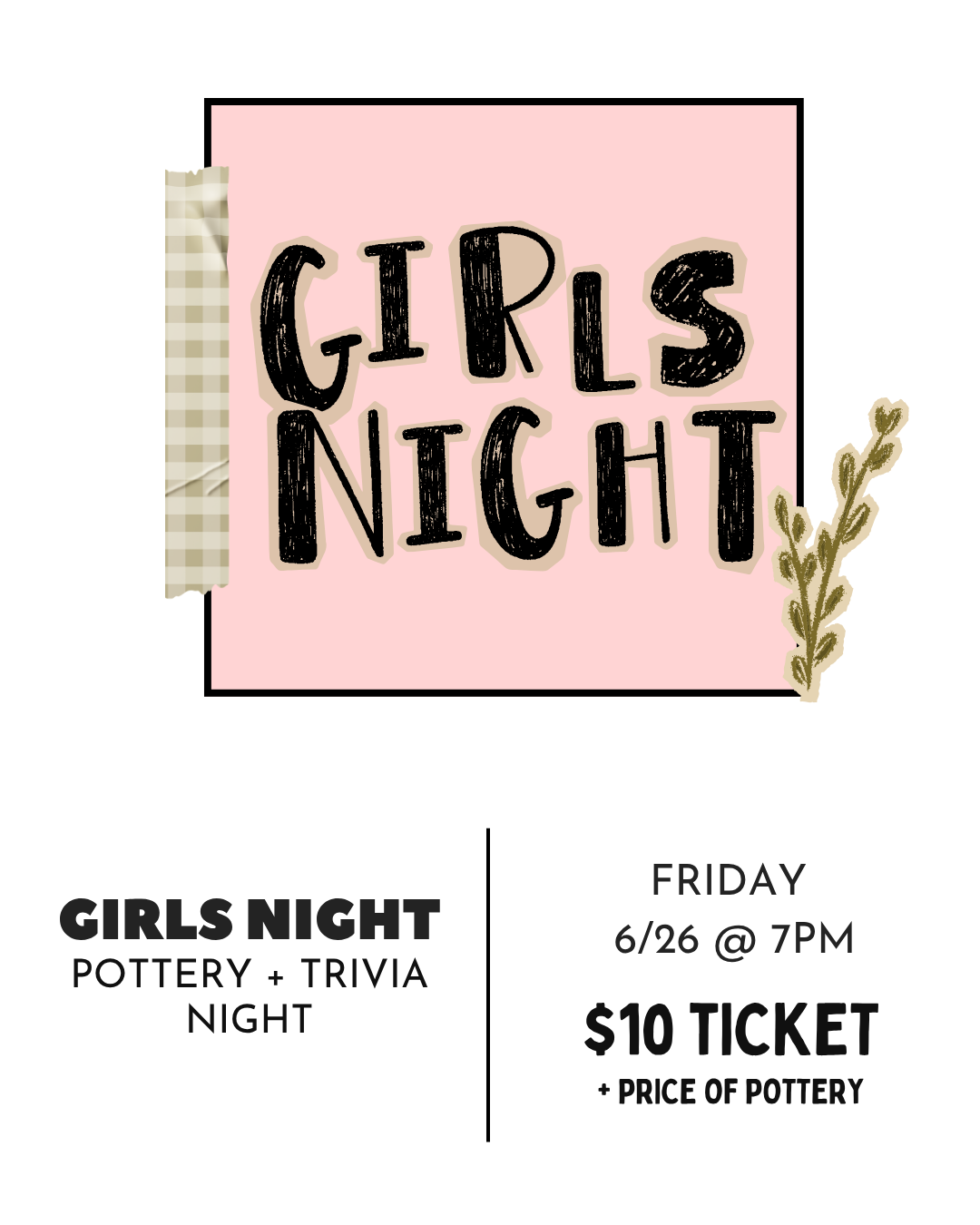 Girl's Night | Pottery Painting Event